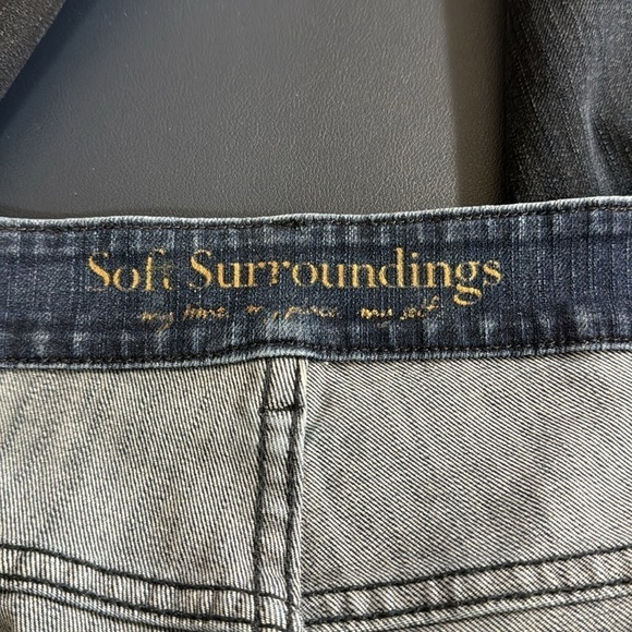 Soft Surroundings Lace Hem Inset Denim Jeans Women's Plus 24W Blue Tapered Leg - Picture 7 of 11